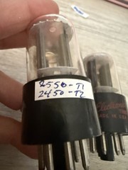 NOS Matched Quad GE 6SN7 GTB Red Label Side Getters OLD STOCK 60s