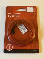 Radio Shack EL Wire 118″ Red 276-0332 🔥NEW NOS💥
