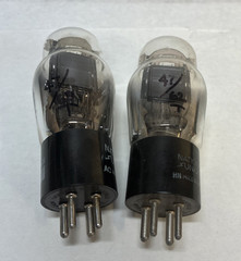 2 National Union branded vacuum tubes Type 45 power amplifier triode ST shape