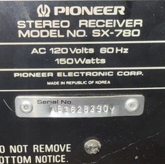 Pioneer Vintage SX-780 45-Watt Solid-State Stereo Receiver AM/FM (Tested, Works)