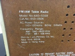 Vintage 1950s JC Penney Co. Inc. FM/AM made Hong Kong model no. 680-5359 powers