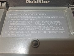 GOLDSTAR GVR-DD1 8mm VCR Video8 VHS Combo Player FOR PARTS OR REPAIR- POWERS ON