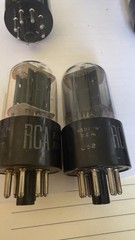 Matched Pair 12SN7 GT Black Plates D Getters RCA Nos