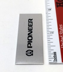 Pioneer Turntable Badge Logo For Dust Cover Metal Custom Made Silver w/Black Ink