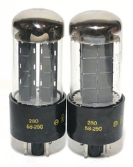 Date Matched Pair Raytheon 5Y3GT Black Plate Vacuum Tubes Tested NOS On TV – 7