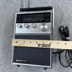 Vintage Passport Solid State AM/FM Portable Radio AC/DC Battery Operated 2 Band