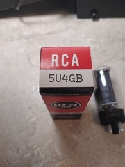 NOS 5U4GB 5AS4A RCA Legendary Black Plate Rectifier 1963 Strong See Test