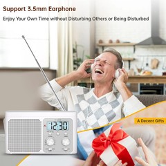 DreamSky AM FM Radio Portable – Shortwave Radio Battery Powered or Plug in Wall