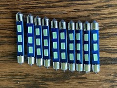 10 Cool Blue 43mm Festoon Lamp LED Light Bulb McIntosh MR78 MX110 MX115 MX117