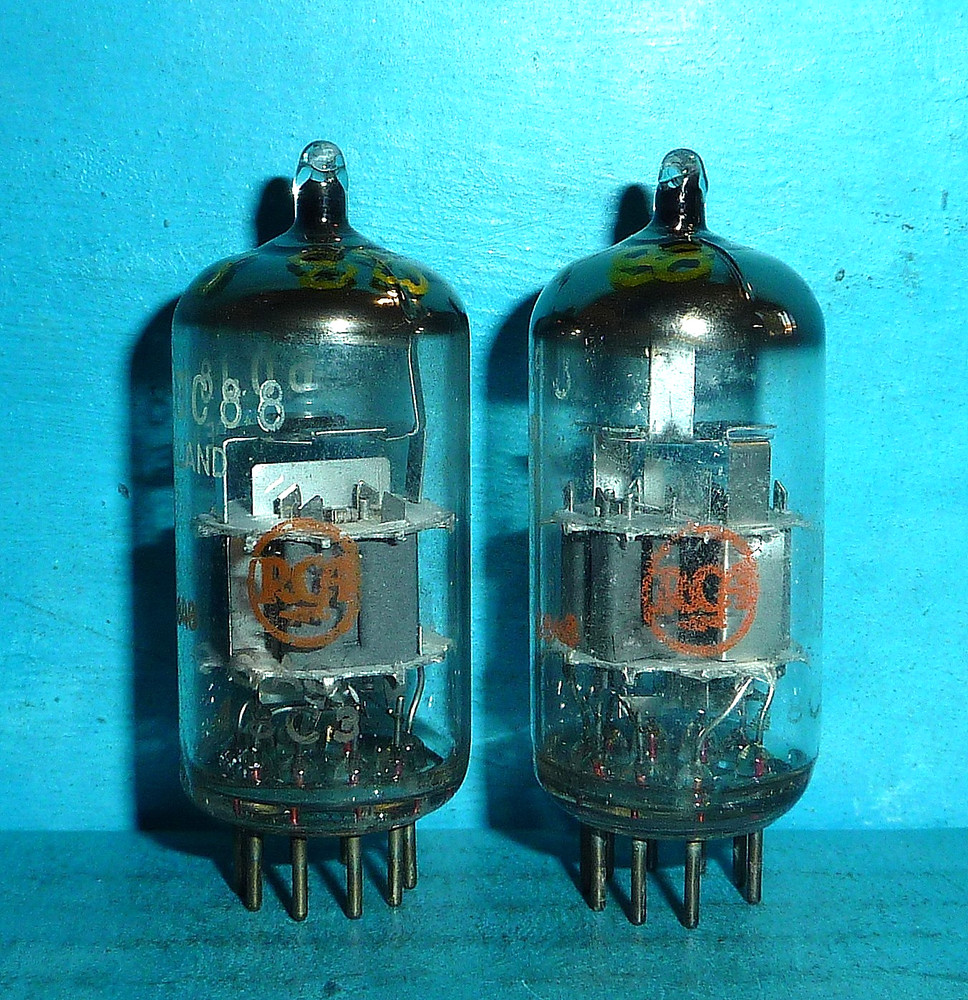 2 Amperex Holland 6DJ8 / ECC88 Tubes for RCA Matched D/C’s Tested`