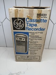 GE Vintage Cassette Tape Recorder Solid State M8400 Black And Silver – READ DESC