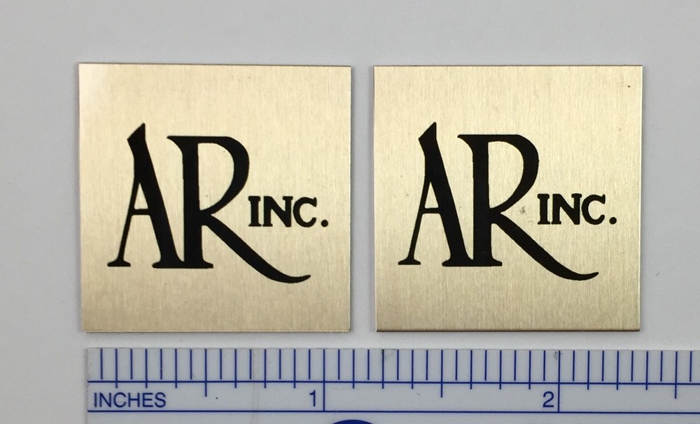 Large AR Acoustic Research Speaker Badge Logo Emblem Custom Made Pair