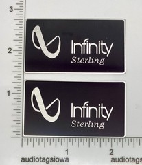Infinity Sterling Speaker Badge Logo Custom Made Aluminum PAIR