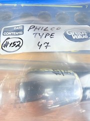 Philco Type 47 Engraved Base Black Plate Tested Like NOS Tube