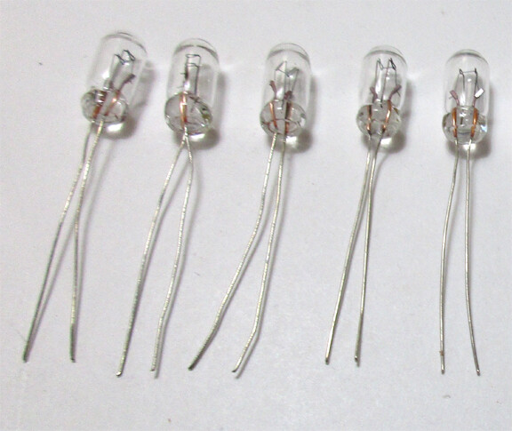 New 5 (Five) 12v 60ma 4mm Lamps Bulbs Vintage Receiver Lights with Tracking #