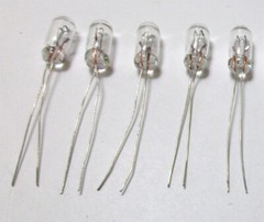 New 5 (Five) 12v 60ma 4mm Lamps Bulbs Vintage Receiver Lights with Tracking #