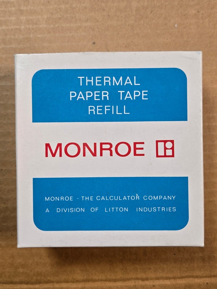MONROE Thermal Paper Tape Refill – New Box of 3 – For Monroe Vintage Calculator