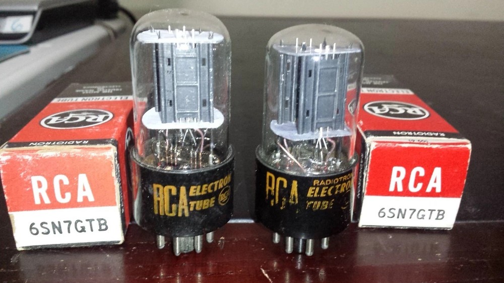 ⭐USA⭐Test NOS Matched Pair RCA 6SN7GTB 6SN7 BLACK PLATE Tube TV-7 LOT #1A+++