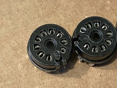 5 NOS Vintage Black Cinch 9-Pin PC BOARD MOUNT Vacuum Tube Sockets (Qty)