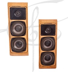 Vintage AudioSource Waterfall Tall Shelf Speakers LS Eleven Oak 60w Max 4ohm