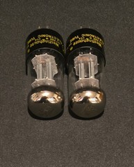 WESTINGHOUSE 6SN7 GTB TUBE 1963 TOUGH DOGS 2 HOLE GRAY PLATES MATCHING SET NIB