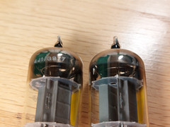 Pair of Brimar 6057 (CV4004) Yellow T Gray Box Plate 1961 Tubes – 13% matched