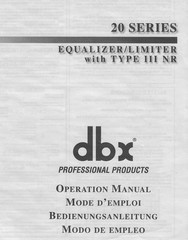 dbx Professional products Owner’s Manual 20 Series Equalizer/Limiter W/Type III