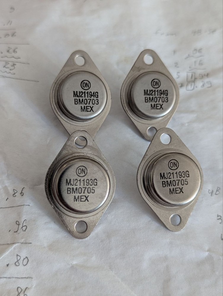 Genuine MATCHED 4 Motorola ON SEMI MJ21194G & MJ21193G NOS Output Transistors