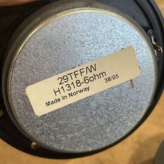 SEAS Prestige 29TFF/W H1318‑06 Textile Dome Tweeters – 6 Ohm – Norway – NOS PAIR
