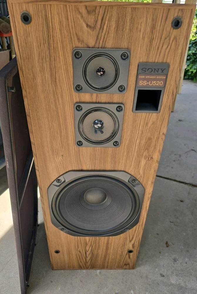 Vintage Sony SS-U520 3 Way Floor Speaker Tested/ Working