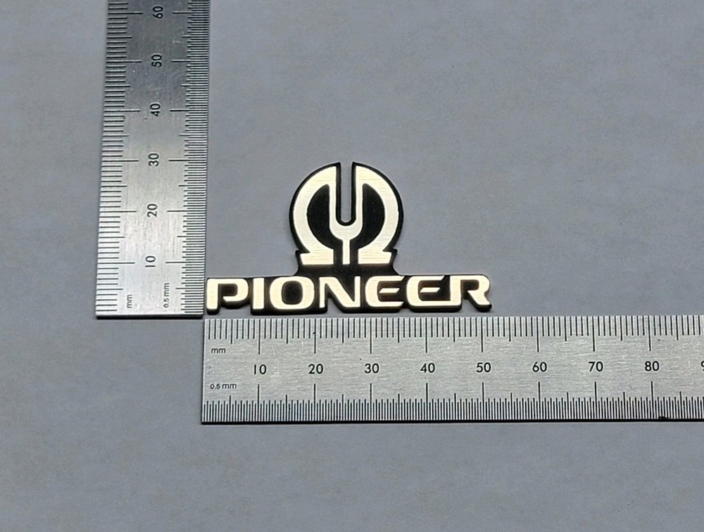 Pioneer Reciever And Equipment Badge Logo Emblem – 2 Inch Brushed Gold