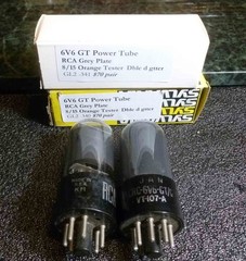 Matched Pair RCA Grey Plate 6v6 GT Power Tubes Both test strong at 105+ each