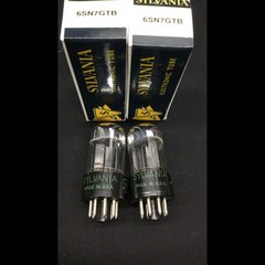 MATCHED PAIR SYLVANIA 6SN7GTB Chrome Dome VINTAGE Vacuum Tubes TESTED H.9153