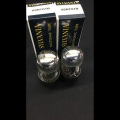 MATCHED PAIR SYLVANIA 6SN7GTB Chrome Dome VINTAGE Vacuum Tubes TESTED H.9153