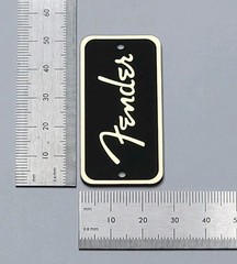Fender Spaghetti Badge Logo for Amp, Case And Equiptment Gold With Adhesive