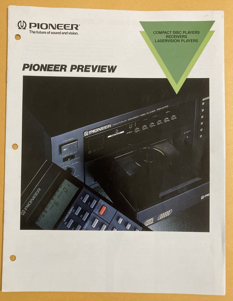 Vintage 1986 Pioneer Products Preview Sales Advertising BROCHURE w/Specs. Japan