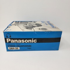 NOS Vintage Panasonic EAH-35 Velocity Type Stereo Headphones Retro Silver Black