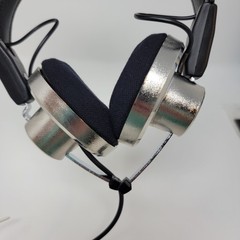 NOS Vintage Panasonic EAH-35 Velocity Type Stereo Headphones Retro Silver Black