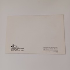 DBX Model 150 Vtg Instructions Manual