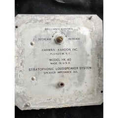 Harman-Kardon HK 40 Stratophonic Loudspeaker Brilliance Control Plate 4 Ohm