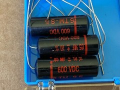 5 NOS NIB Vintage Sprague Black Beauty .05 uf 600v Capacitors TEST GOOD LOW LEAK