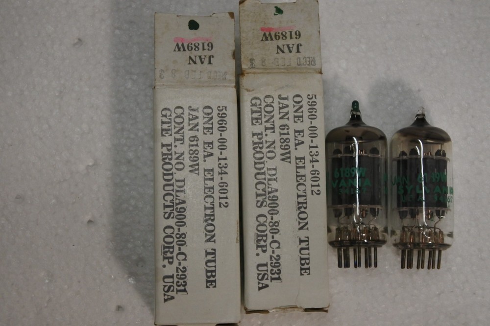 NIB GTE Sylvania Jan 6189W 12AU7 Tubes Matched Pair 2 tubes