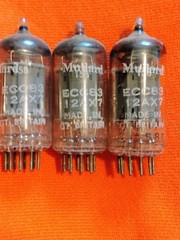 3 Mullard 12ax7 ECC83 F91 tubes O getter