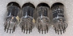 Tungsol 12AX7 Vacuum Tubes Slanted Square Getter Lot Of 4 TV7 Tested Strong