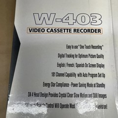 Toshiba W-403 VCR Hi-Fi Video Cassette Recorder VHS Player Recorder NEW