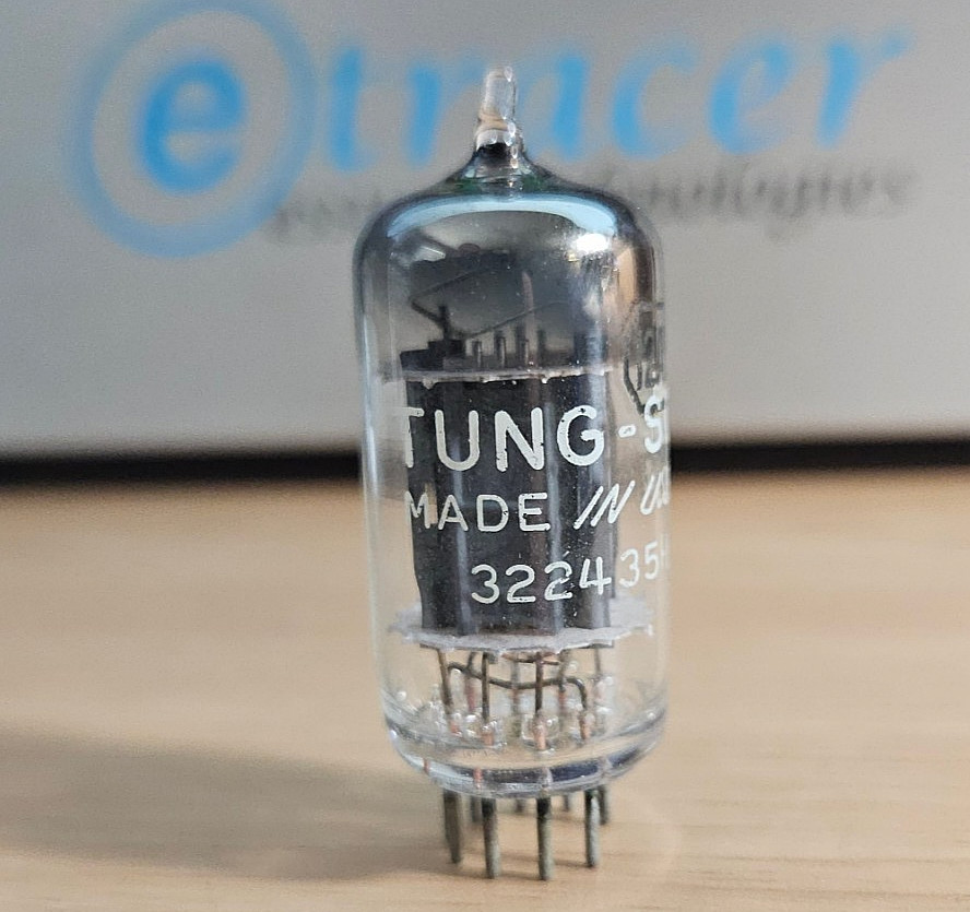 12AX7 TUNG SOL 17MM GREY PLATE VINTAGE AUDIO TUBE (1954) *eTRACER* #12C35