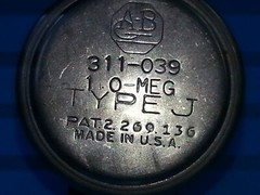 ALLEN BRADLEY 1 MEG OHM POTENTIOMETER 311-0039 TYPE J POT MADE IN USA