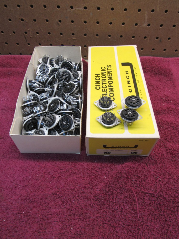 (4) NOS VINTAGE CINCH 9EB VACUUM TUBE SOCKET 9-PIN 12AX7 12AU7