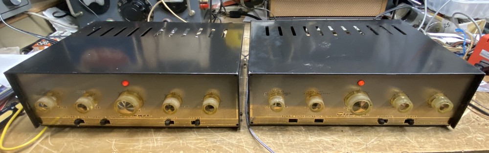 pair of Grommes Model 10PG 6V6 integrated tube amps