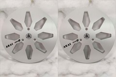 One Pair 7” Akai Tape Reel Silvery Aluminum Reel to Reel Empty Take up Reel
